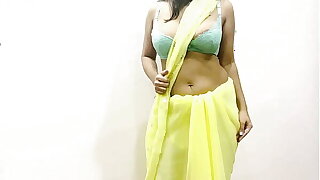Trailer - Big Boobs Indian Bhabhi Seducing in Yellow Saree